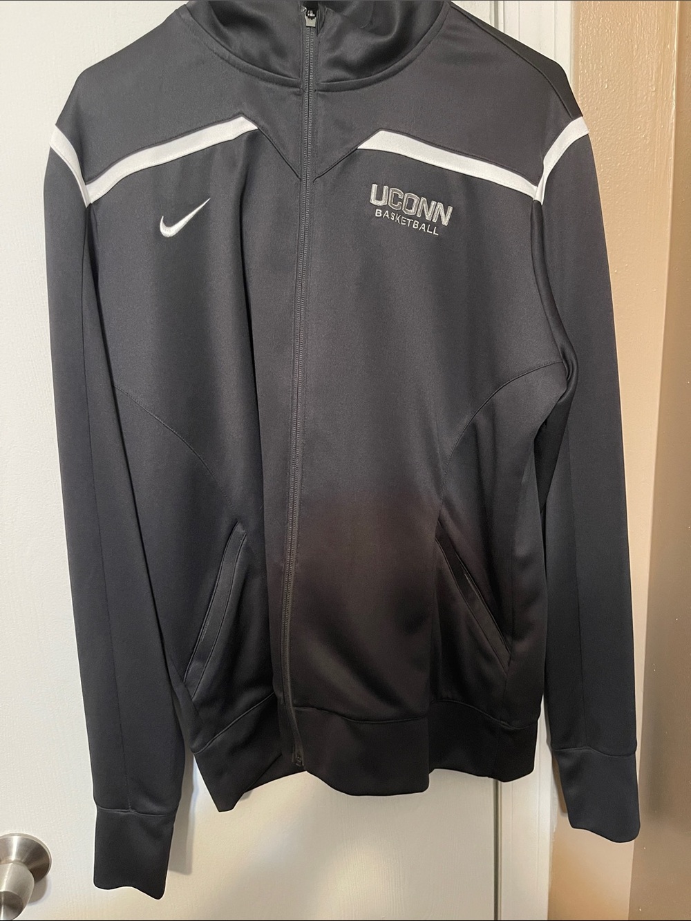 Nike Black and White UConn Basketball Track Jacket